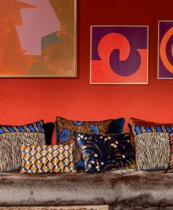 u00c9litis Kissen|Bedrucktes Leinenkissen Motu