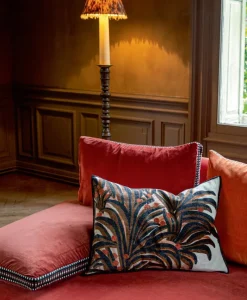 u00c9litis Kissen|Bedrucktes Samtkissen Oasis