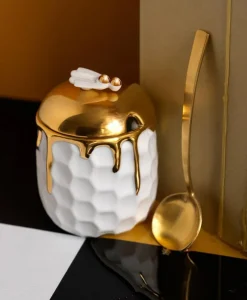 L'Objet Kaffee Und Tee|Küchenutensilien|Beehive Honigtopf mit Löffel