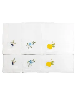 indradanush Tischwäsche|Servietten|Bestickte Leinenservietten Dolce Vita