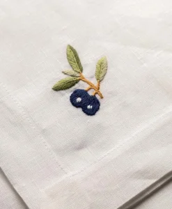 indradanush Tischwäsche|Servietten|Bestickte Leinenservietten Dolce Vita