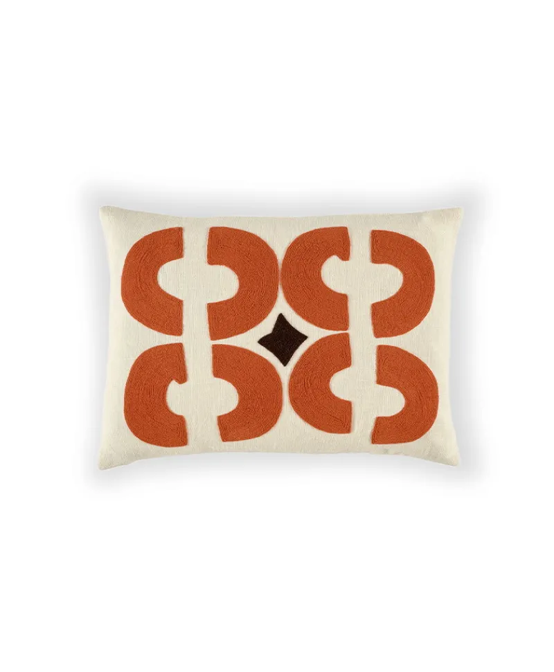 u00c9litis Kissen|Besticktes Leinenkissen Bahia