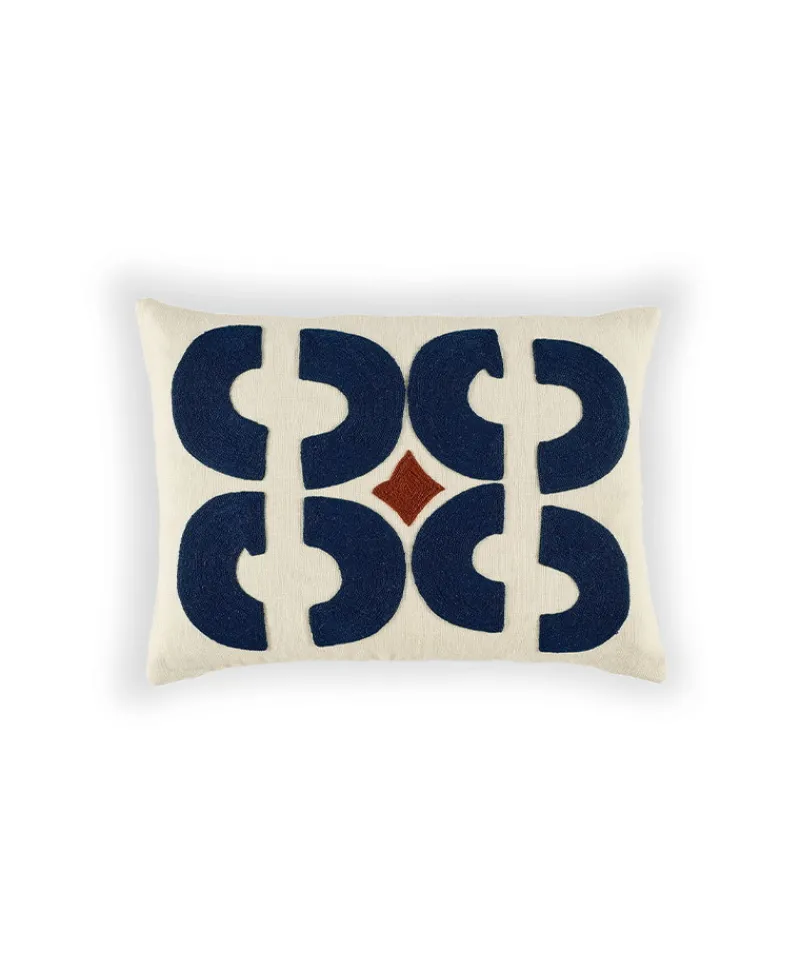 u00c9litis Kissen|Besticktes Leinenkissen Bahia