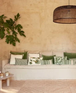 u00c9litis Kissen|Besticktes Leinenkissen Canopée