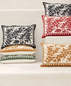 u00c9litis Kissen|Besticktes Leinenkissen Canopée