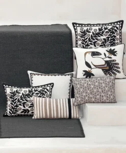 u00c9litis Kissen|Besticktes Leinenkissen Canopée