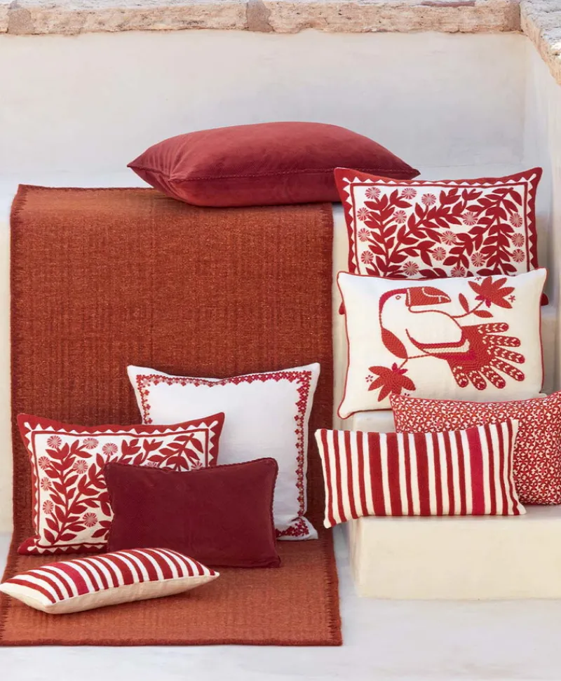 u00c9litis Kissen|Besticktes Leinenkissen Maya