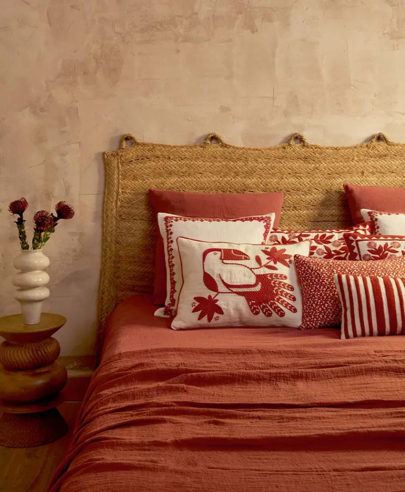 u00c9litis Kissen|Besticktes Leinenkissen Maya