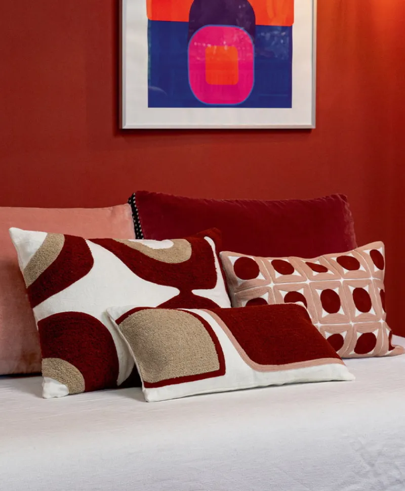 u00c9litis Kissen|Besticktes Leinenkissen Nirvana