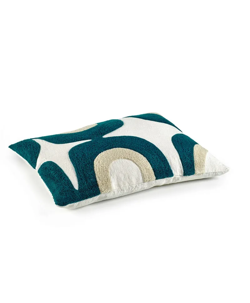 u00c9litis Kissen|Besticktes Leinenkissen Nirvana