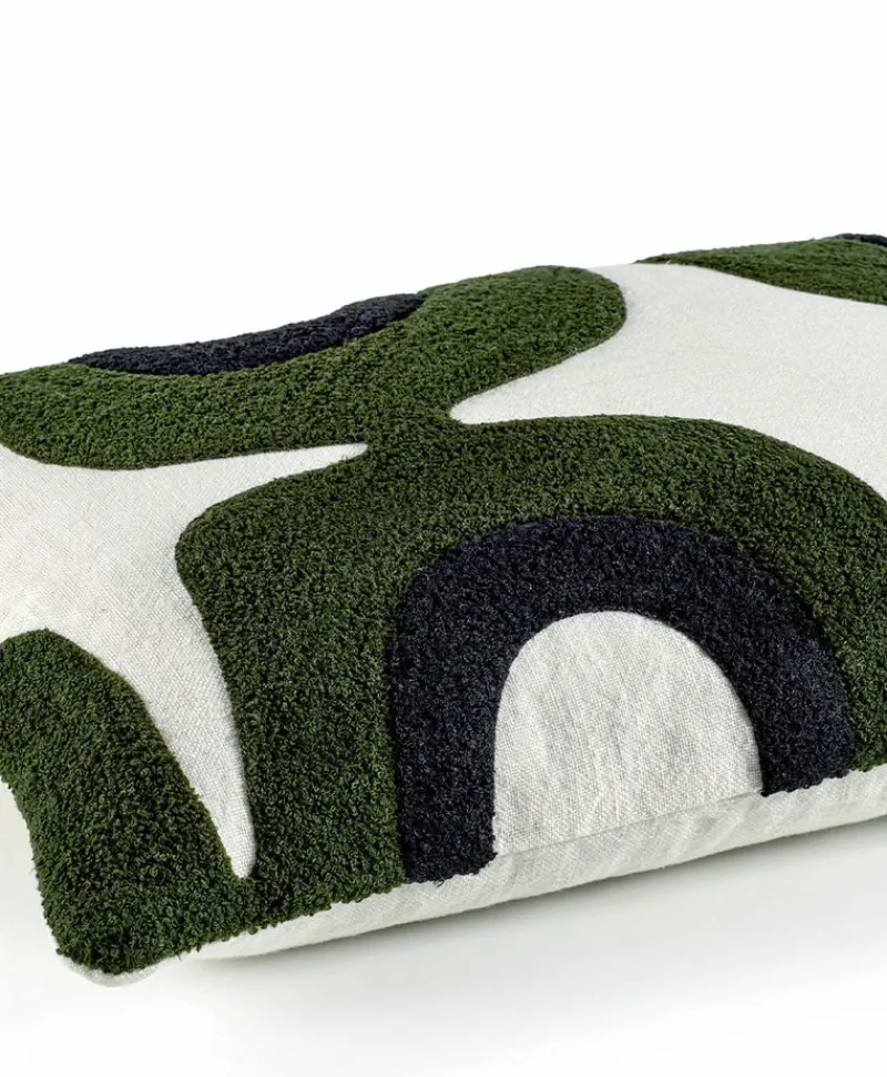 u00c9litis Kissen|Besticktes Leinenkissen Nirvana