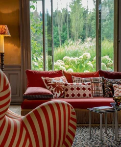 u00c9litis Kissen|Besticktes Leinenkissen Paradis