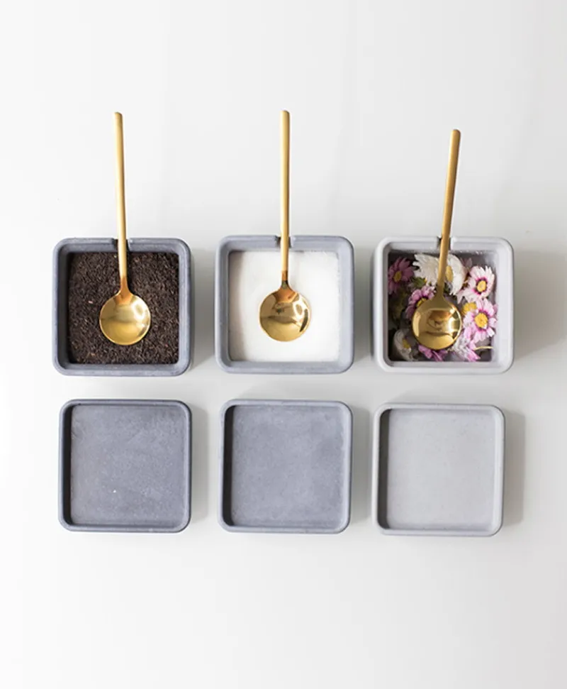 Formpoet Dosen Und Boxen|Küchenutensilien|Beton Zuckerdose mit Löffel