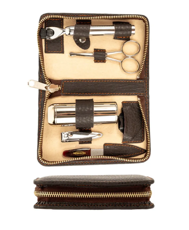 F. HAMMANN Reiseaccessoires|Chervo Rasierset Kalbleder – Eschenburg Bestecke