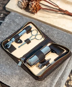 F. HAMMANN Reiseaccessoires|Chervo Rasierset Kalbleder – Eschenburg Bestecke