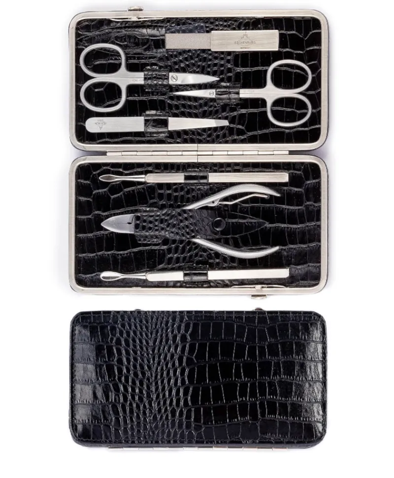 F. HAMMANN Reiseaccessoires|Maniküre Etuis|Croc Cowhide Manicure Frame L – Maniküre-Etui Kroko Kalbleder