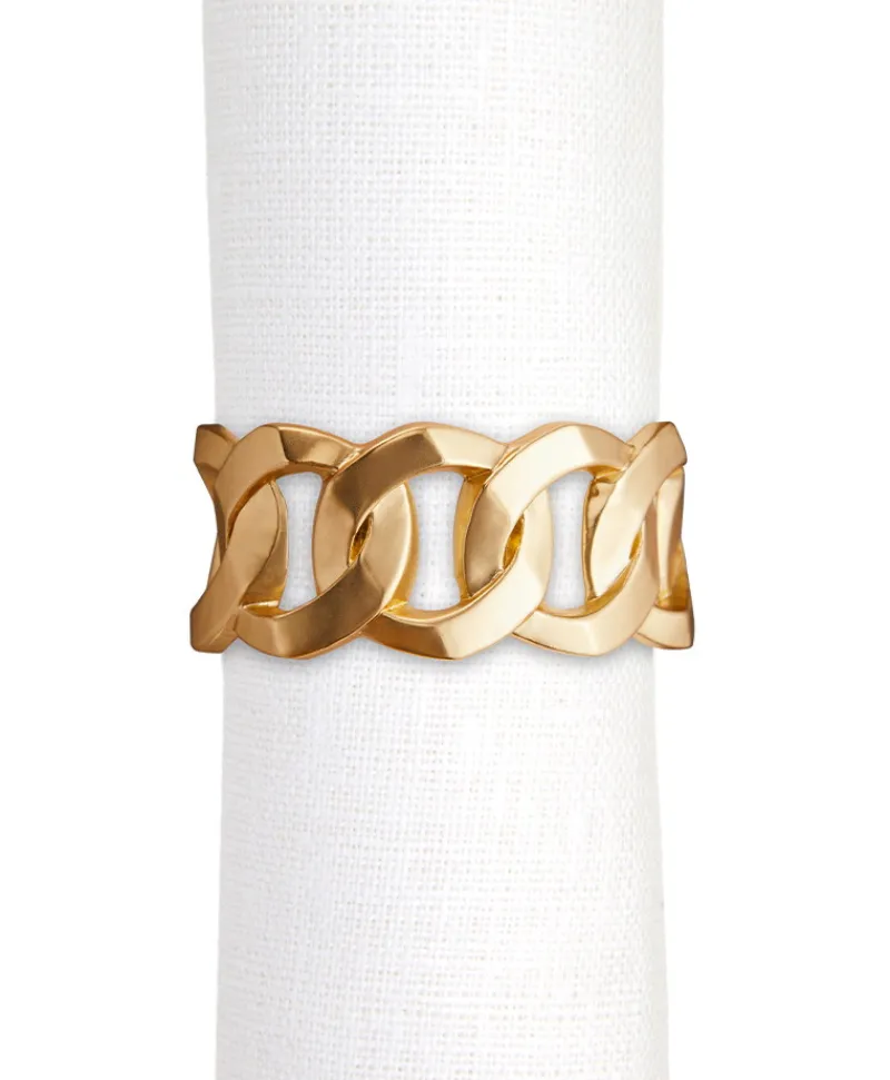 L'Objet Kaffee Und Tee|Tischwäsche|Cuban Link Serviettenringe 4er-Set