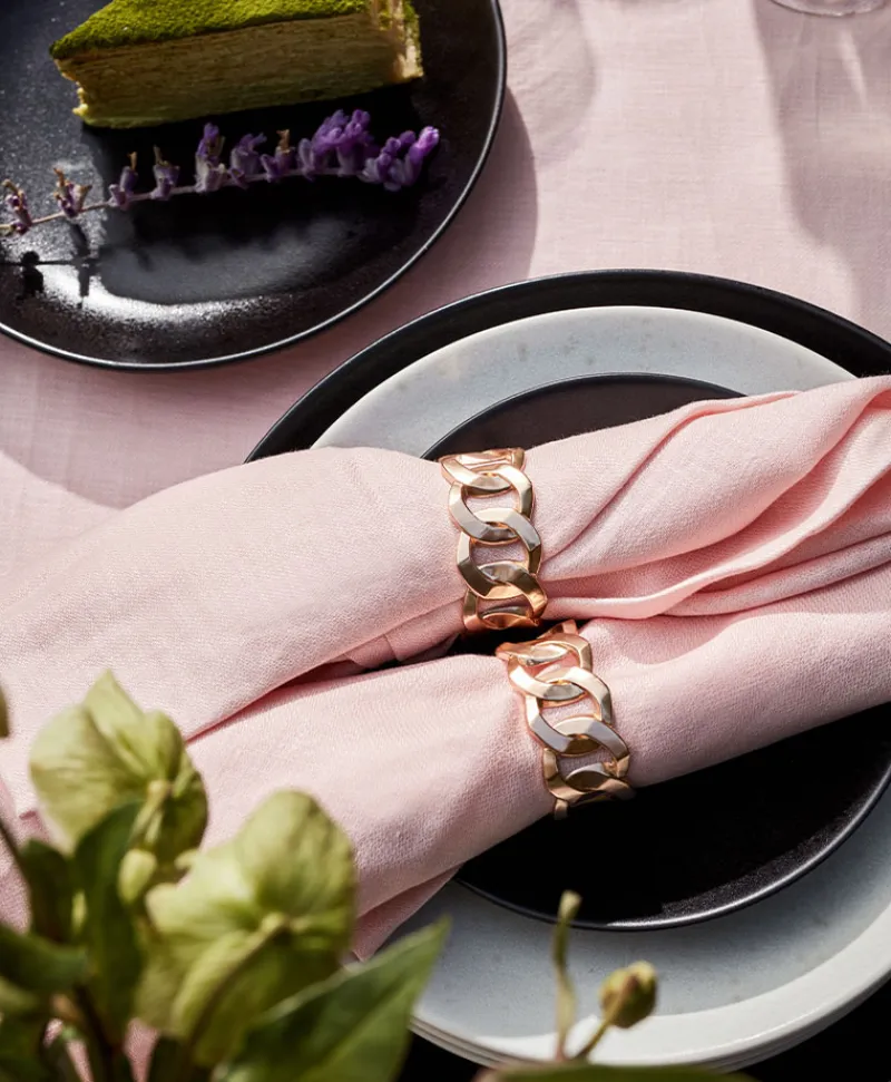 L'Objet Kaffee Und Tee|Tischwäsche|Cuban Link Serviettenringe 4er-Set