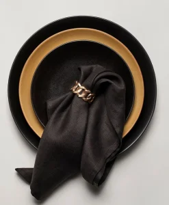 L'Objet Kaffee Und Tee|Tischwäsche|Cuban Link Serviettenringe 4er-Set