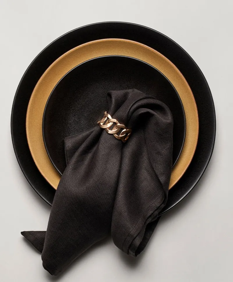 L'Objet Kaffee Und Tee|Tischwäsche|Cuban Link Serviettenringe 4er-Set