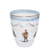 Sofina Porzellan Edles Handwerk|Vasen|Handbemalte Porzellan Vase Skifahrer Junge Nostalgie mit Platinrand