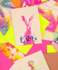 Pink Stories Papeterie|Handgedruckte Klappkarte "Danke und Merci"