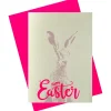 Pink Stories Papeterie|Handgedruckte Klappkarte "Happy Easter"