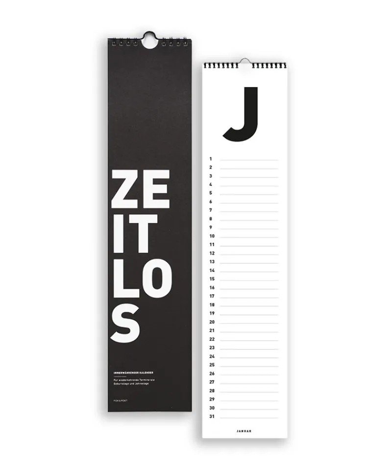 Fox & Poet Papeterie|Schreibtischzubehör|Immerwährender Geburtstagskalender Zeitlos