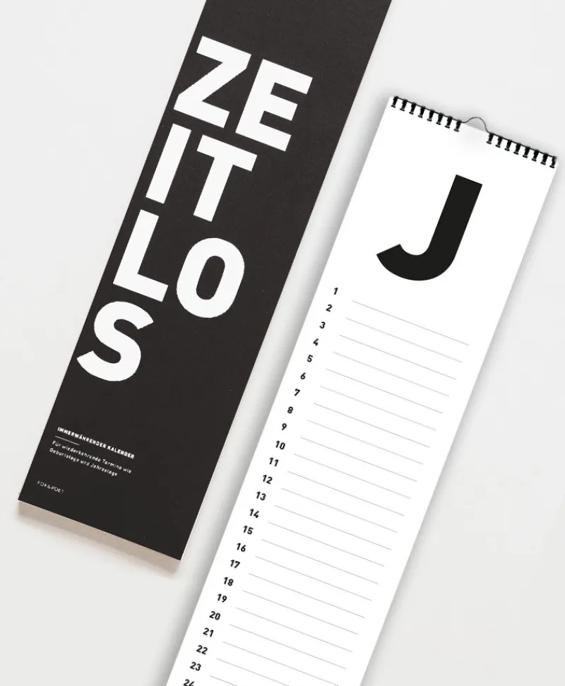 Fox & Poet Papeterie|Schreibtischzubehör|Immerwährender Geburtstagskalender Zeitlos