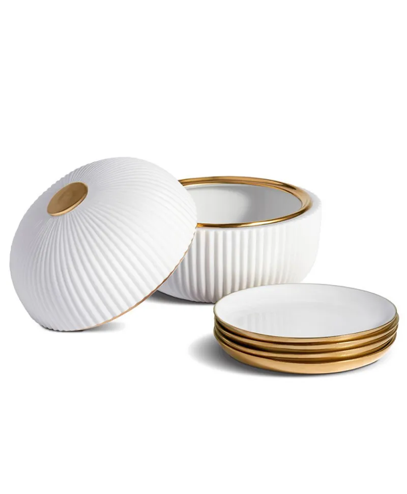 L'Objet Kaffee Und Tee|Porzellan|Ionic Box und Teller-Set (4-teilig)