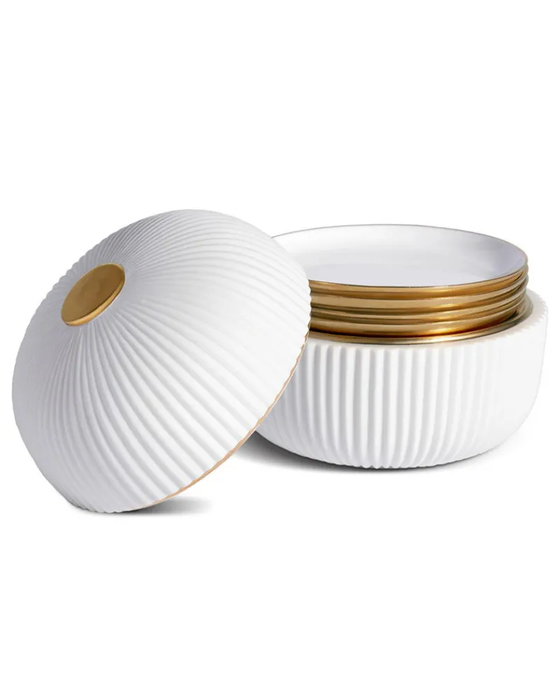 L'Objet Kaffee Und Tee|Porzellan|Ionic Box und Teller-Set (4-teilig)