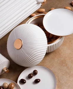 L'Objet Kaffee Und Tee|Porzellan|Ionic Box und Teller-Set (4-teilig)