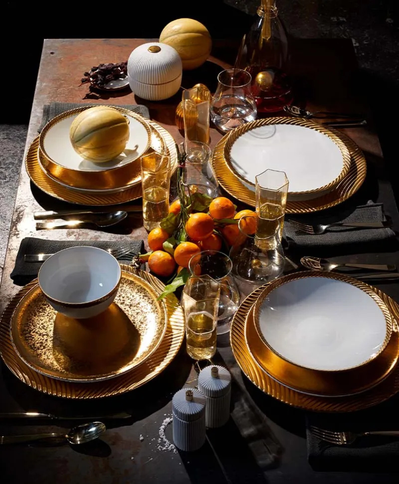 L'Objet Kaffee Und Tee|Porzellan|Ionic Box und Teller-Set (4-teilig)