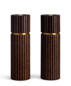 L'Objet Pfeffer Und Salz|Küchenutensilien|Ionic Salz- und Pfeffermühle aus Eichenholz (2-teilig)