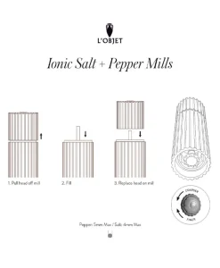 L'Objet Pfeffer Und Salz|Küchenutensilien|Ionic Salz- und Pfeffermühle aus Eichenholz (2-teilig)