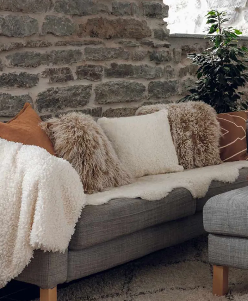 Skinnwille Kissen|Kissen Shansi Schaffell aus Tibet