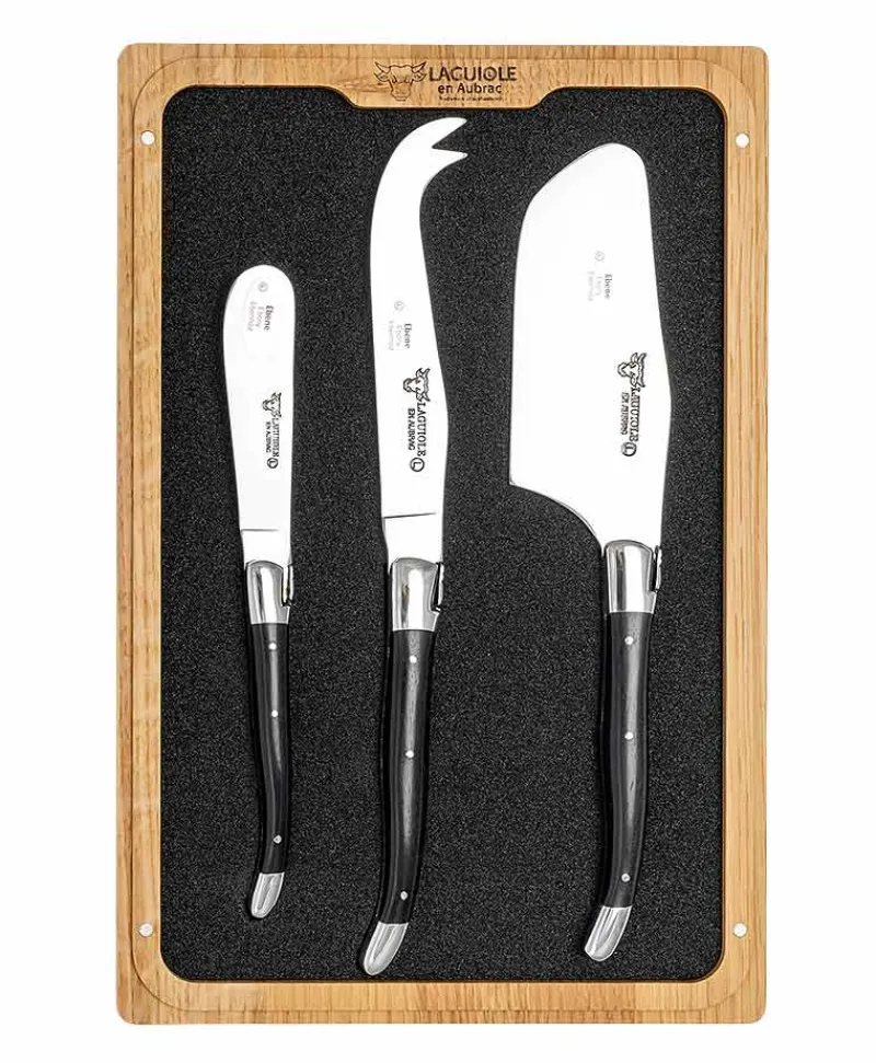 Laguiole en Aubrac Edles Handwerk|Messer|Käseset Ebenholz