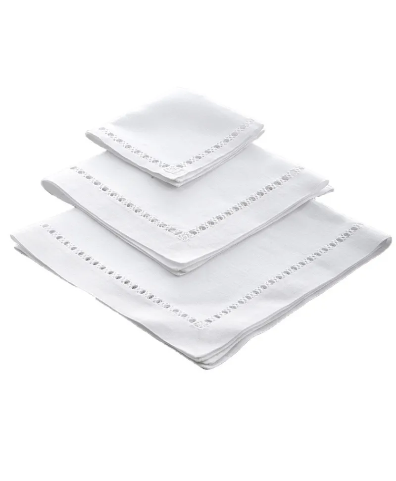 indradanush Tischwäsche|Servietten|Leinen Serviette doppelter Kreuzhohlsaum