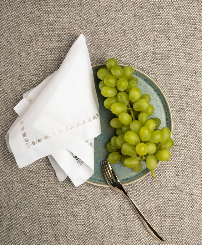 indradanush Tischwäsche|Servietten|Leinen Serviette doppelter Kreuzhohlsaum