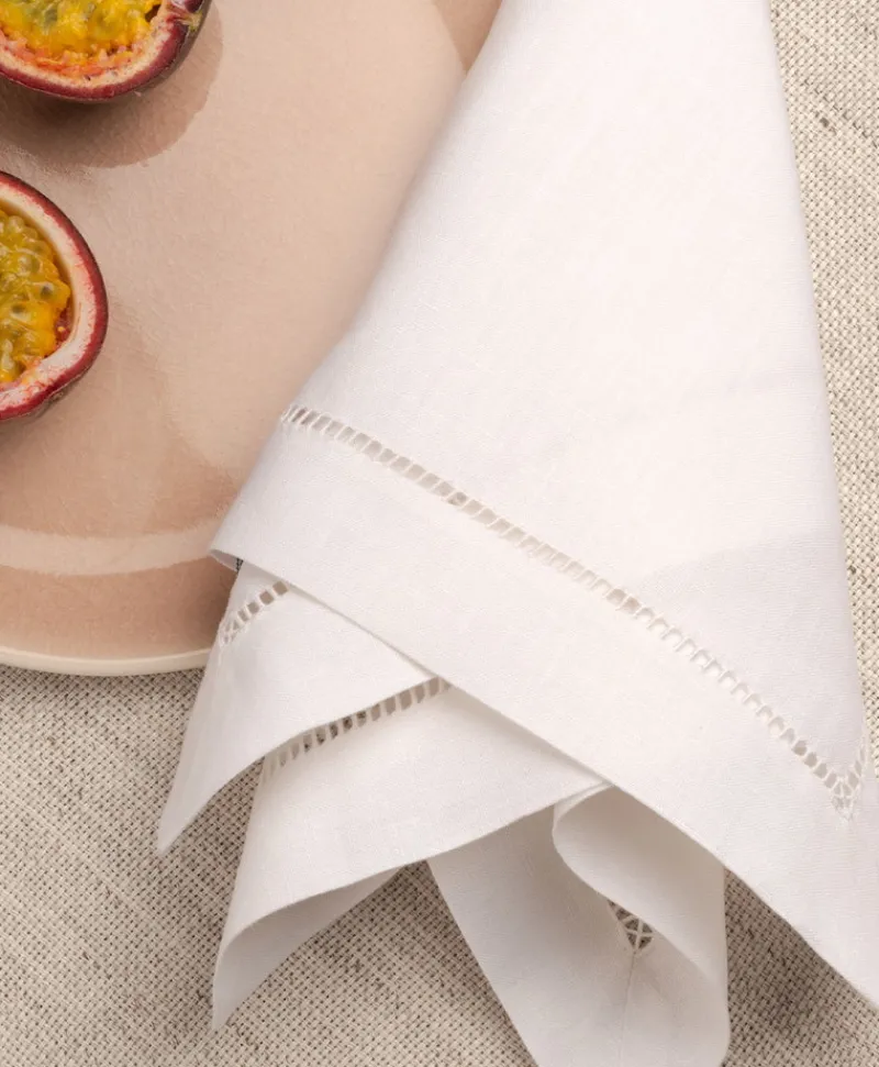 indradanush Servietten|Tischwäsche|Leinen Serviette mit Leiterhohlsaum