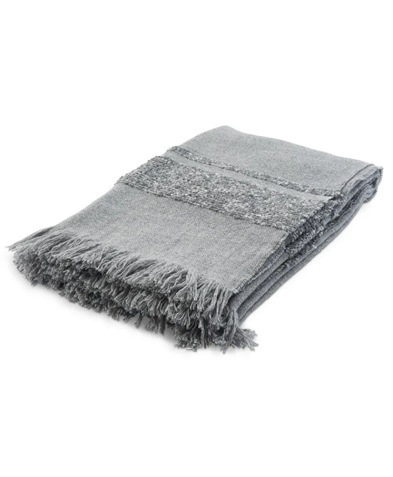 Luiz Decken Und Plaids|Plaid Thea mit Cashmerebouclé-Streifen und Fransen