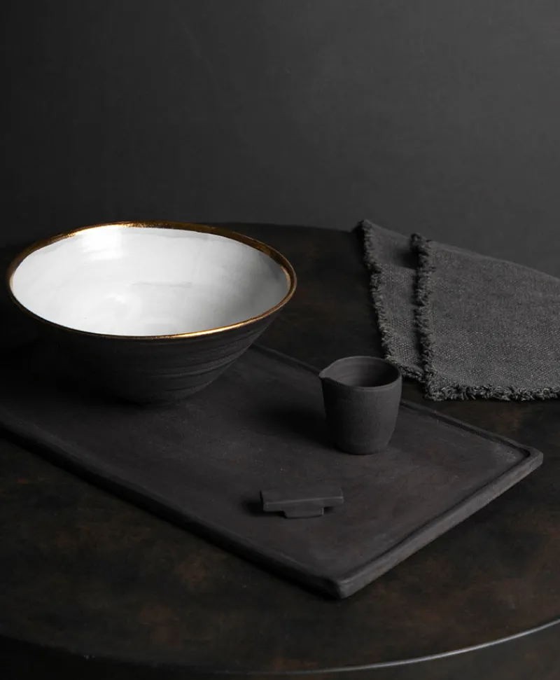 Ton Stein Gut Asiatische Küche|Keramik|Ramen Set “Schwarze Erde”