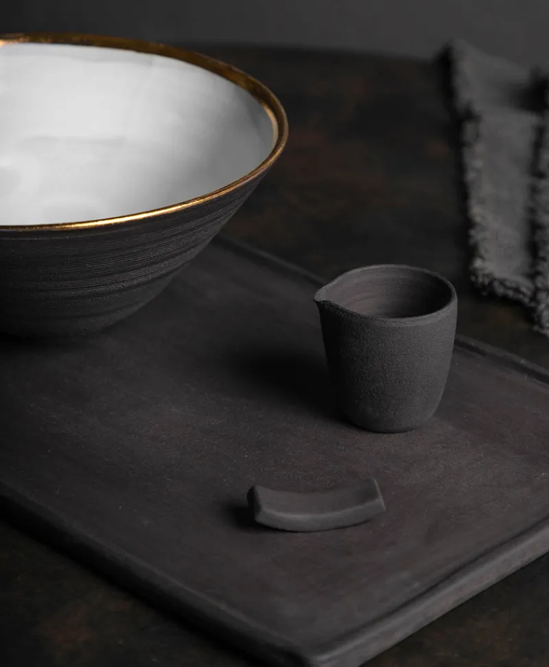 Ton Stein Gut Asiatische Küche|Keramik|Ramen Set “Schwarze Erde”