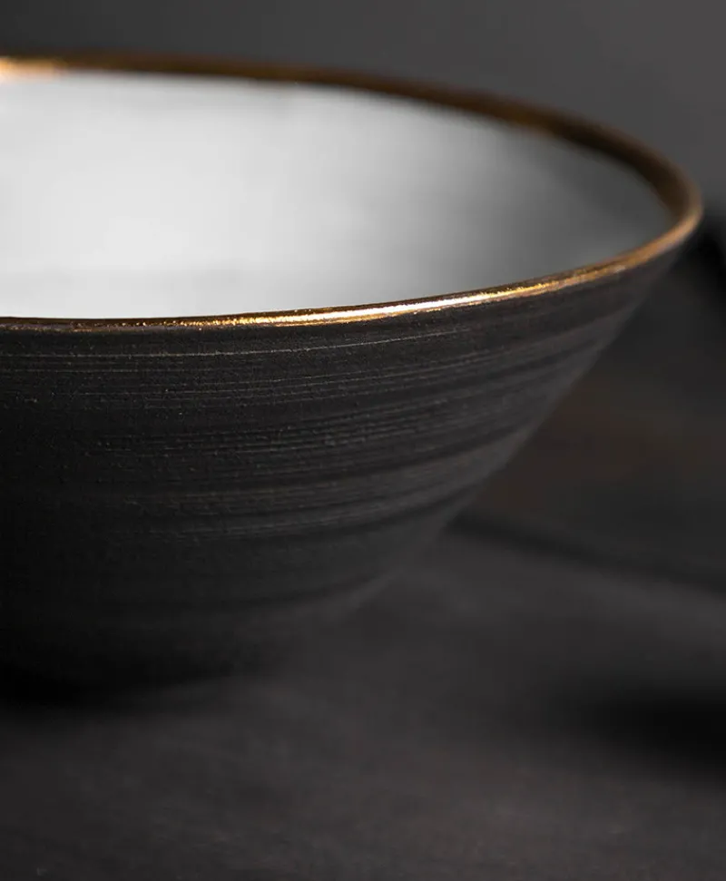 Ton Stein Gut Asiatische Küche|Keramik|Ramen Set “Schwarze Erde”