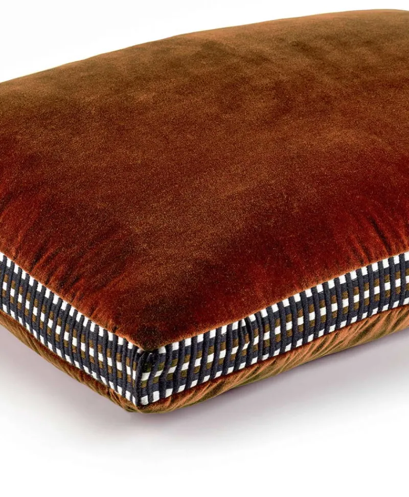 u00c9litis Kissen|Samtkissen Athena mit Paspelveredelung