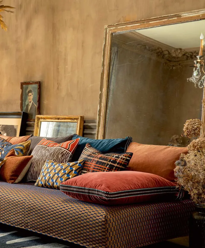 u00c9litis Kissen|Samtkissen Athena mit Paspelveredelung