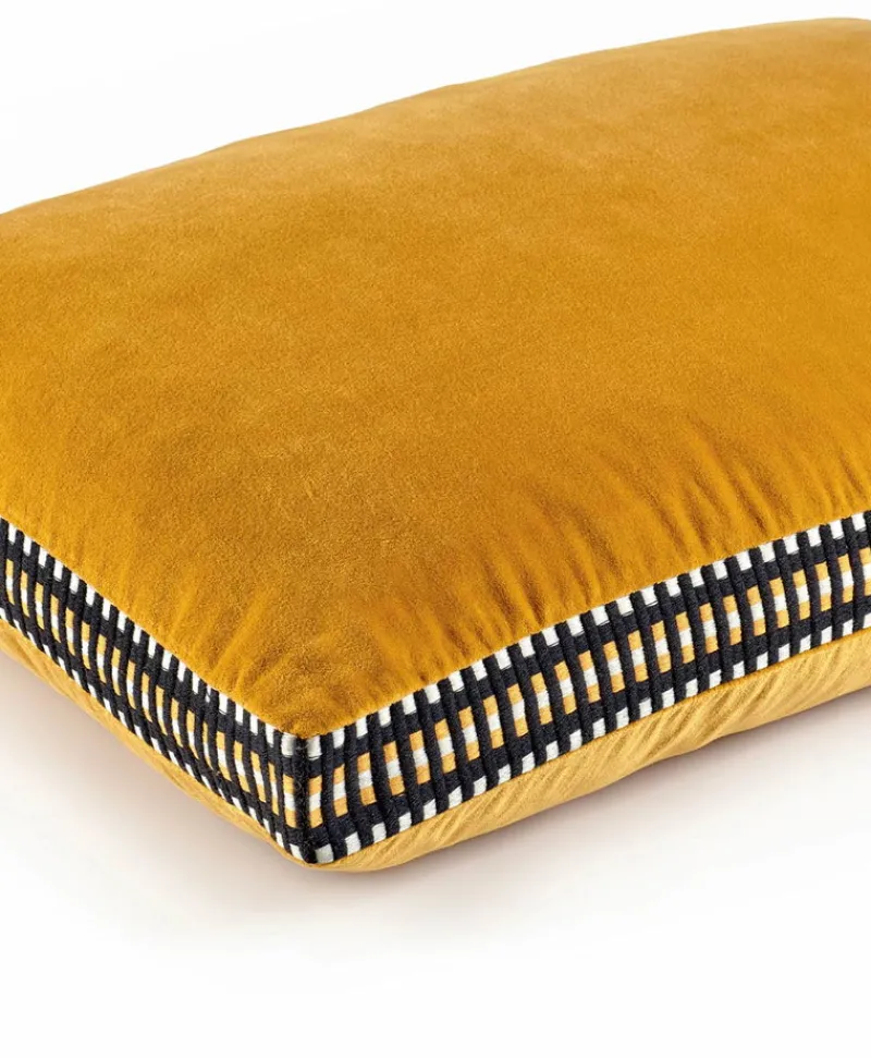 u00c9litis Kissen|Samtkissen Athena mit Paspelveredelung