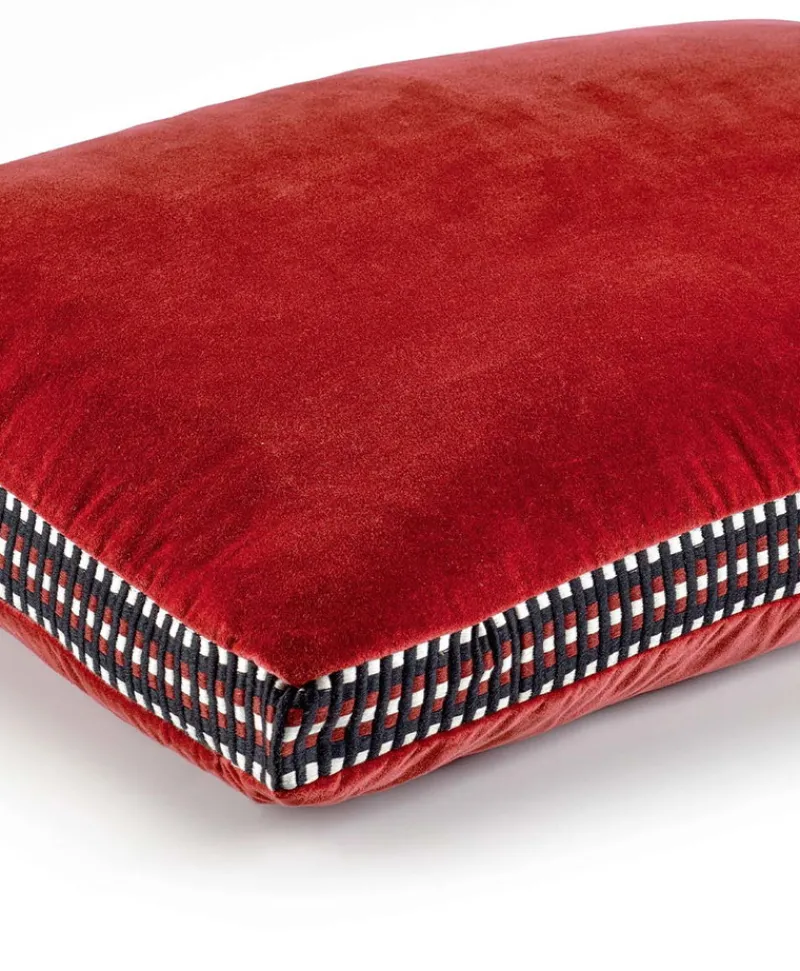 u00c9litis Kissen|Samtkissen Athena mit Paspelveredelung