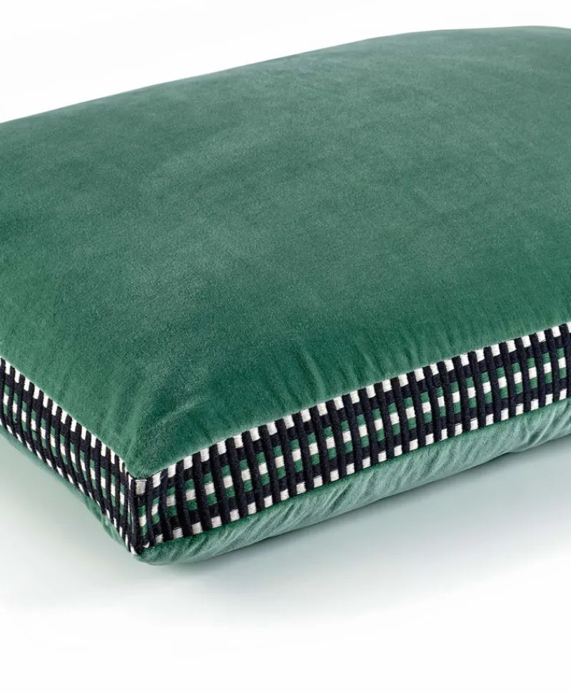 u00c9litis Kissen|Samtkissen Athena mit Paspelveredelung