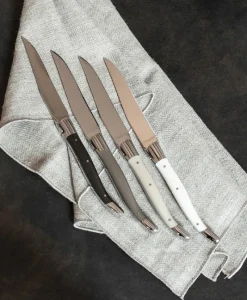 Laguiole en Aubrac Edles Handwerk|Messer|Steakmesser-Set Corian Crème